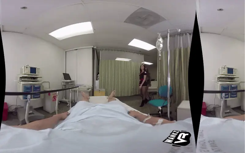 Rebel Therapy 2 girls walking into a hospital and they greet a man whose POV is where the angle is from
