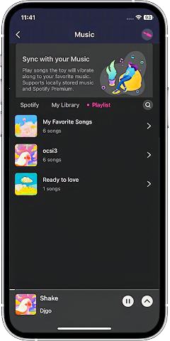 Screenshot of syncing Spinel with your music