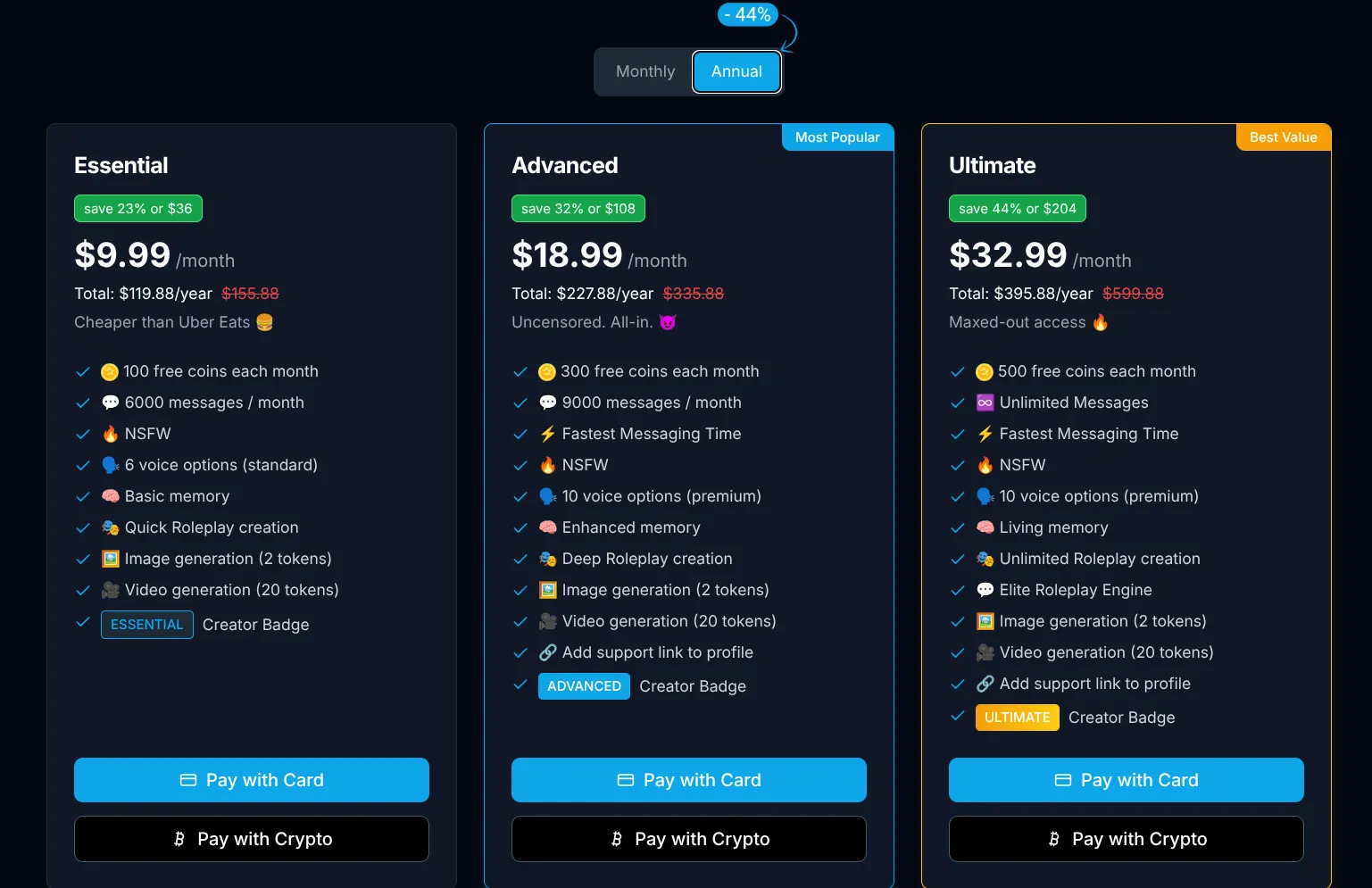 Darlink.ai yearly sub screenshot