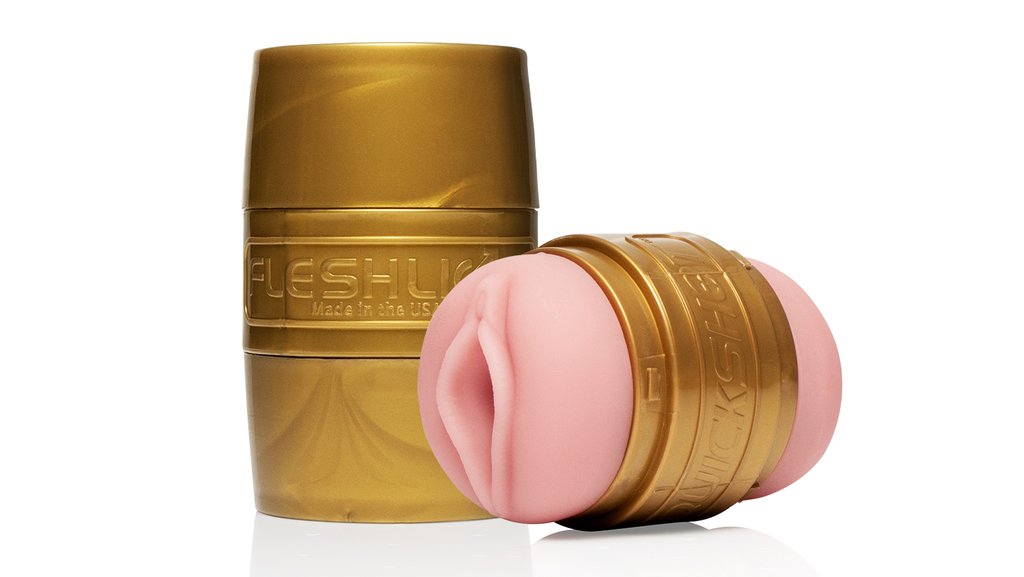 Fleshlight Stamina Training Unit with and without gold case caps