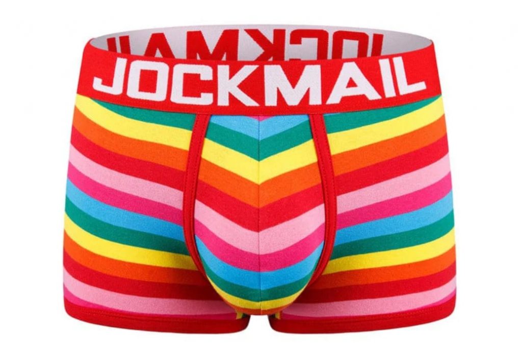 Jockmail FTM colourful packing boxers and underwear gear for swimming and sports.
