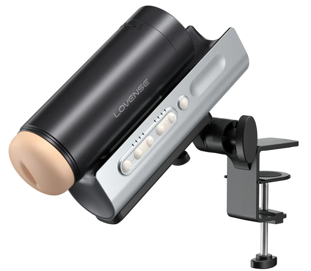Lovense solace pro stock image of it in its desk mount