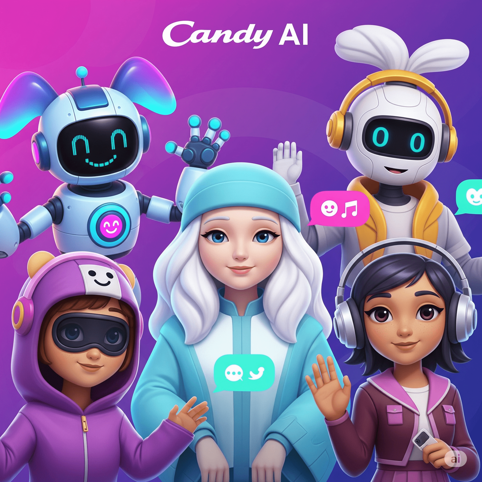 Diverse AI companions representing the personalized experience of Candy AI.