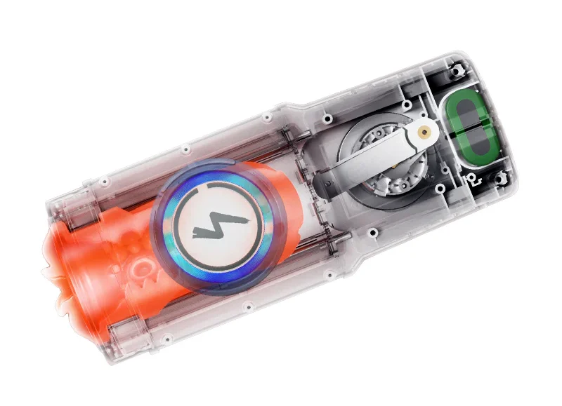 Inside the inner workinghs of the Leten Thermopod showing piston in process