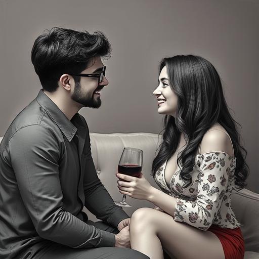 Graphic of two figures, symbolizing a friendship turning into a closeness; just how this AI sex doll roleplay pans out.