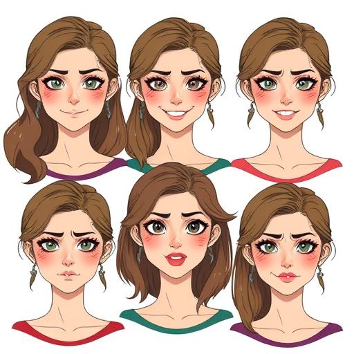 Image showing examples of AI roleplay facial expressions & emotions