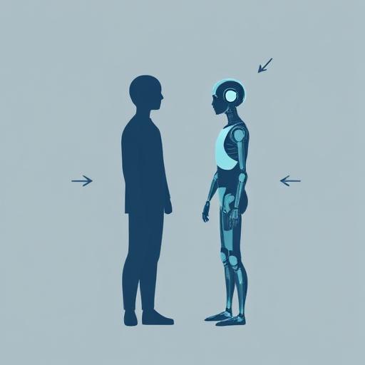 Abstract graphic showing control dynamics between human and AI.