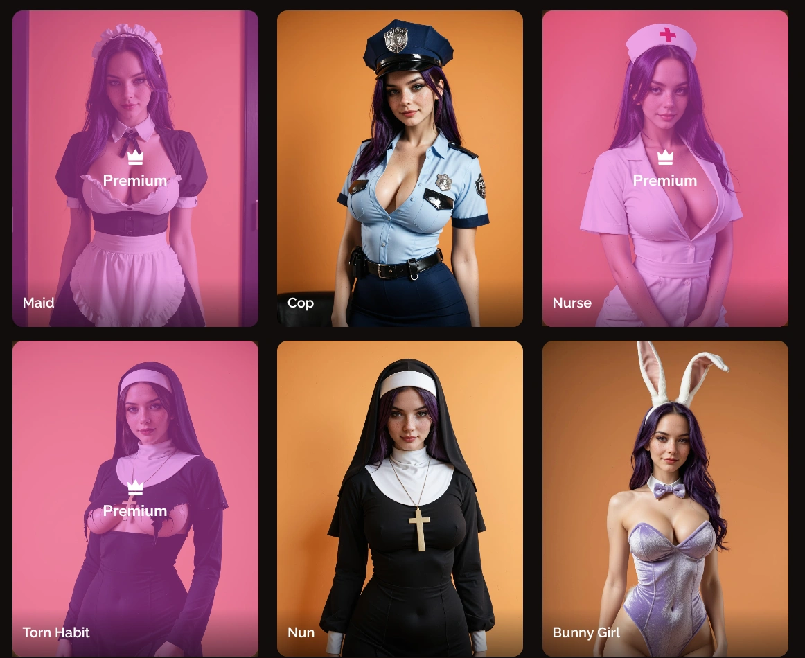 choose an outfit for video on eroplay.ai