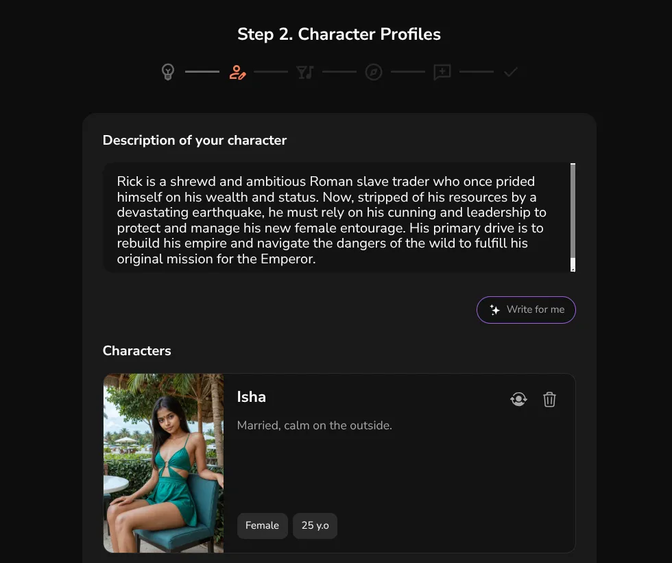 step 2 of scenario creation