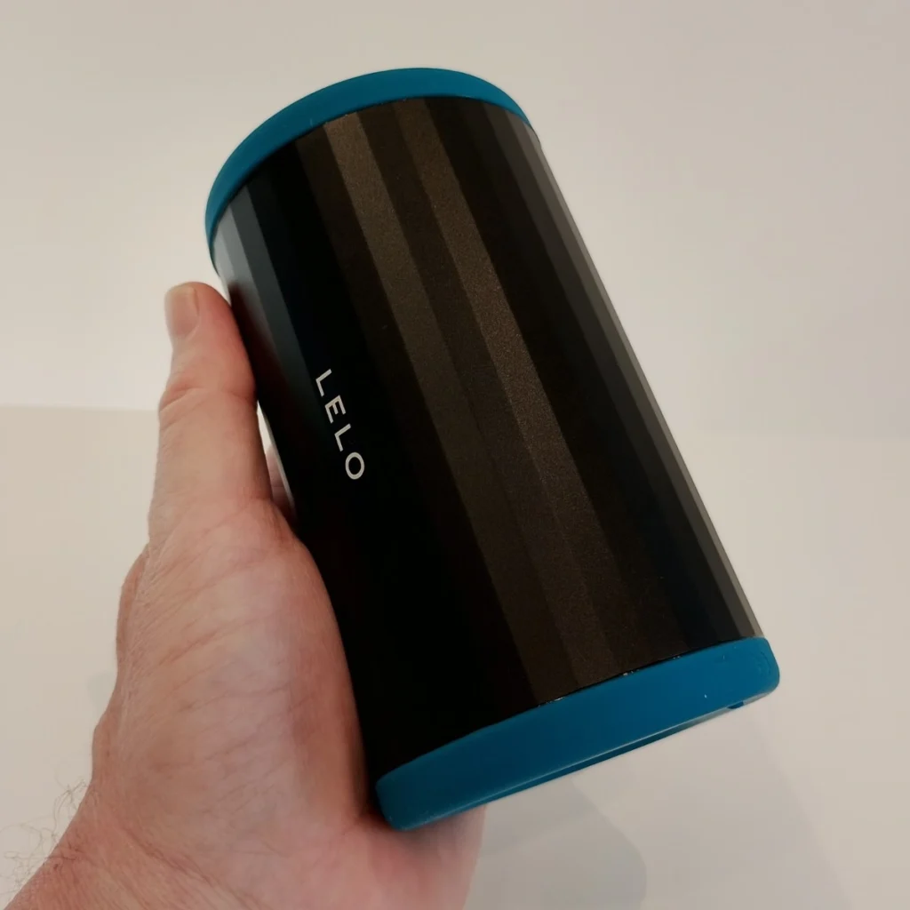 LELO f2s double Sonic in hand front vertical shot