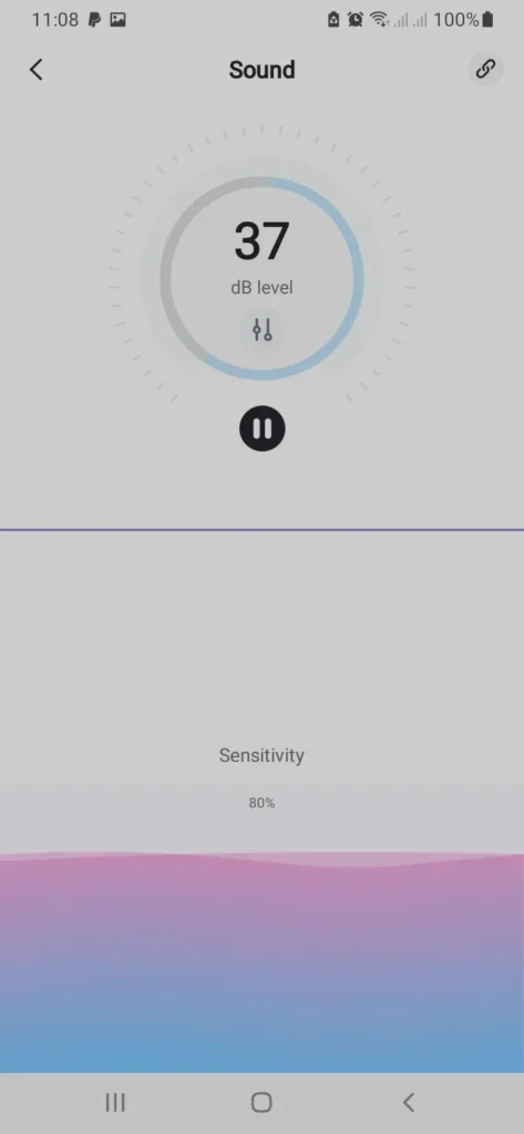 screenshot of sound decibel reader Lovense remote app