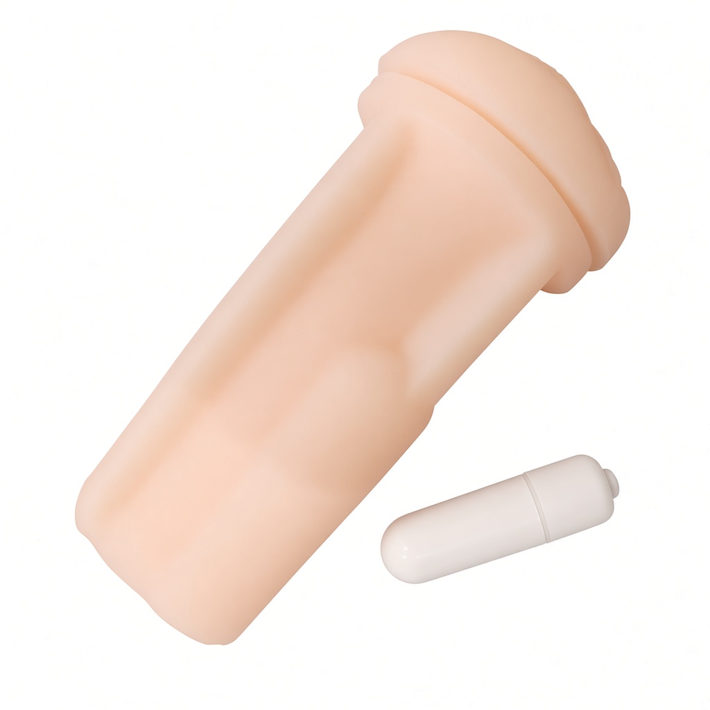 dakimakura onahole sleeve with bullet vibrator that slots in the end